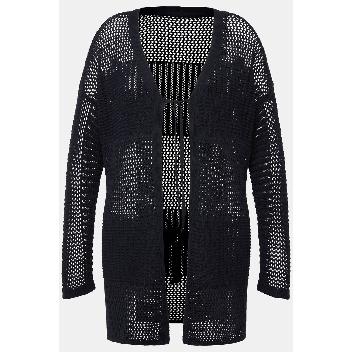 Cardigan oversize en maille ajourée. marine, ULLA POPKEN