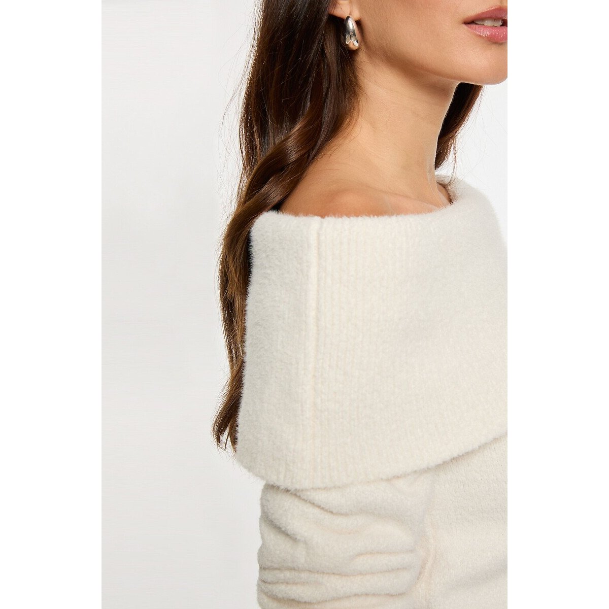 Chunky Knit Boat Neck Jumper ivory, MORGAN