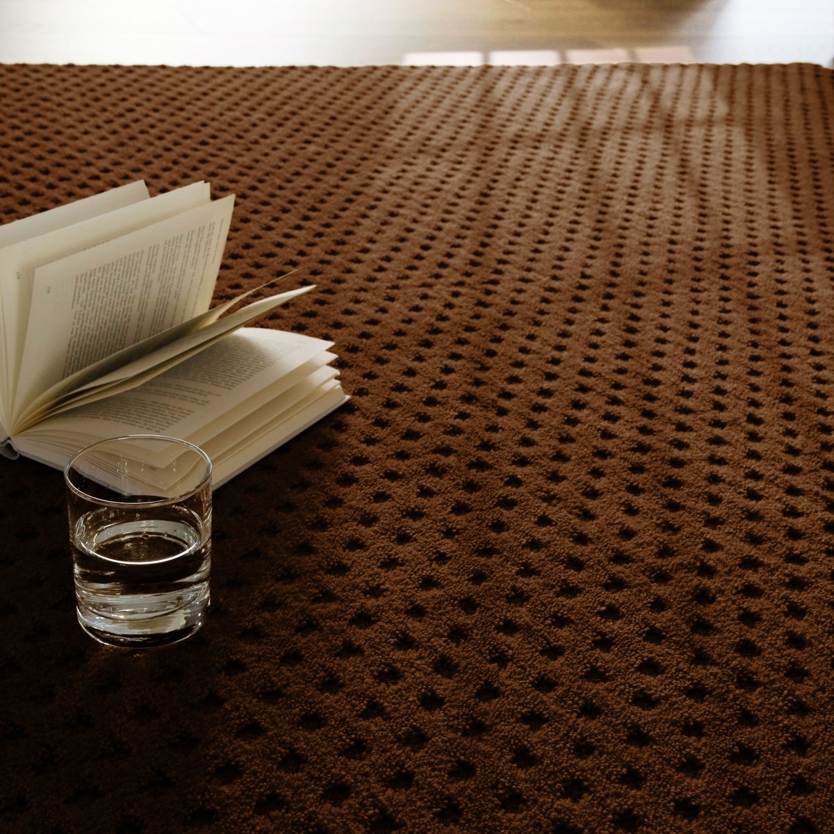 Tapis en laine avec relief , CASTELLO THREE marron, WECON HOME