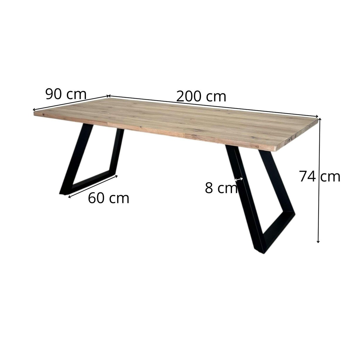 Table à manger extensible bois blanchi 200 cm COSTENTA bois naturel, PIER IMPORT