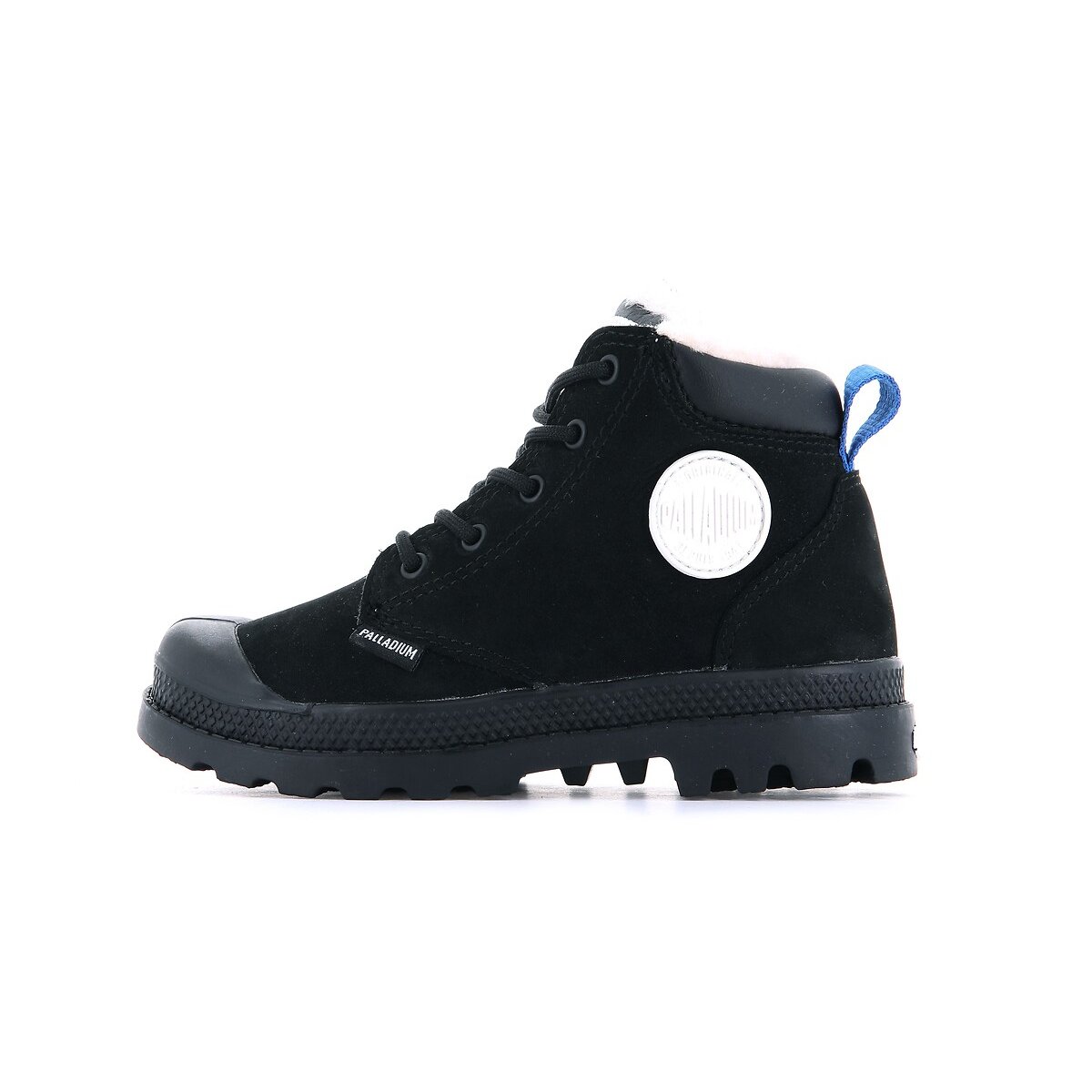 Kids Pampa Hi Cuff Waterproof Faux Fur Lined Ankle Boots black, PALLADIUM