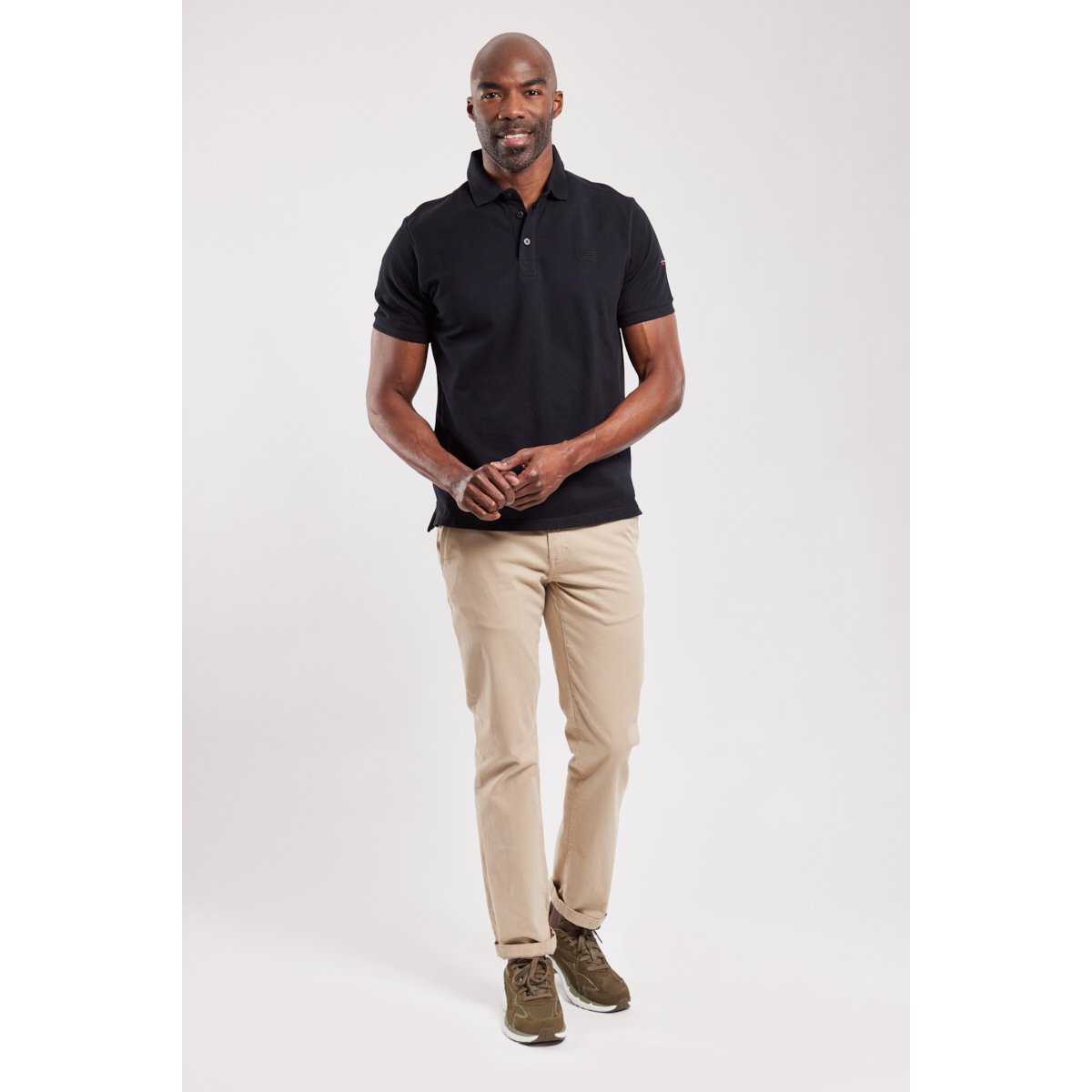 Polo en coton piqué PLONEIS noir, ARMOR-LUX