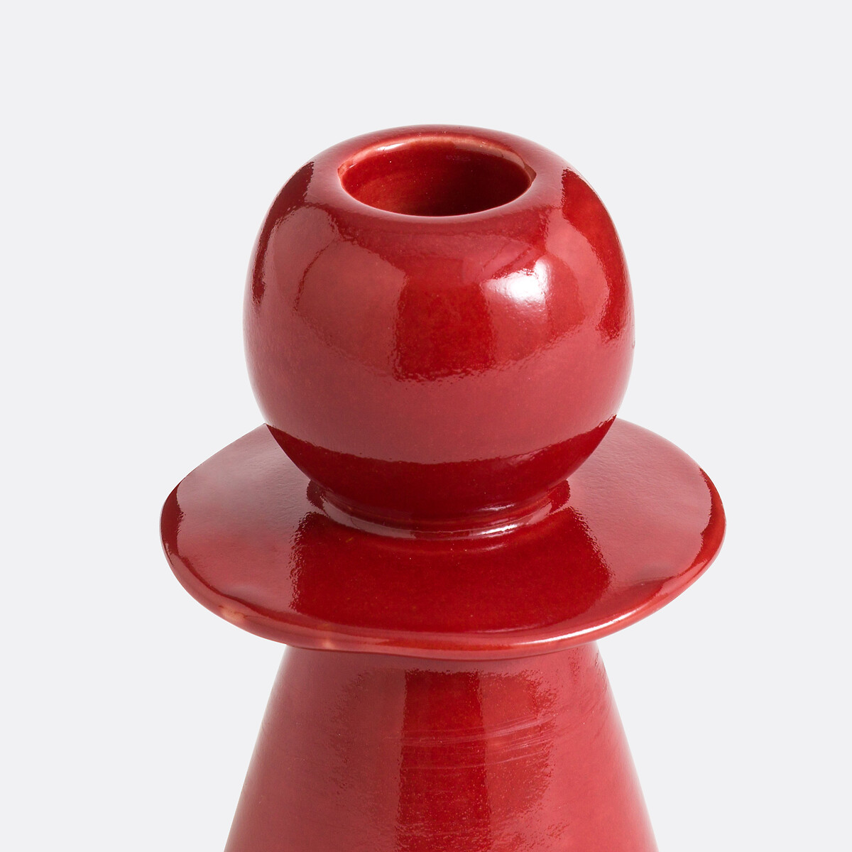 Bougeoir en céramique H10 cm, Greta rouge, LA REDOUTE INTERIEURS