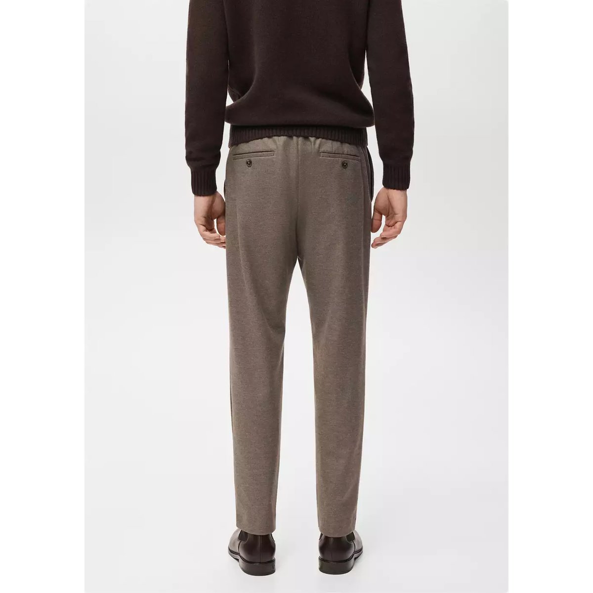 Pantalon flanelle regular-fit tabac, MANGO MAN