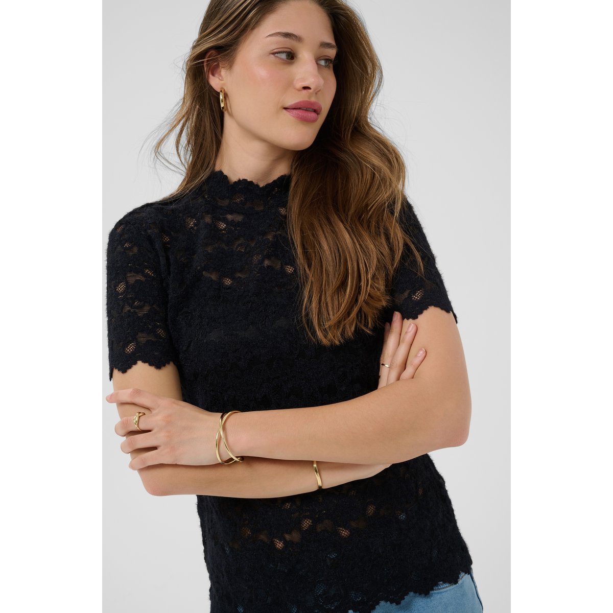 T-shirt noir pitch black, CREAM