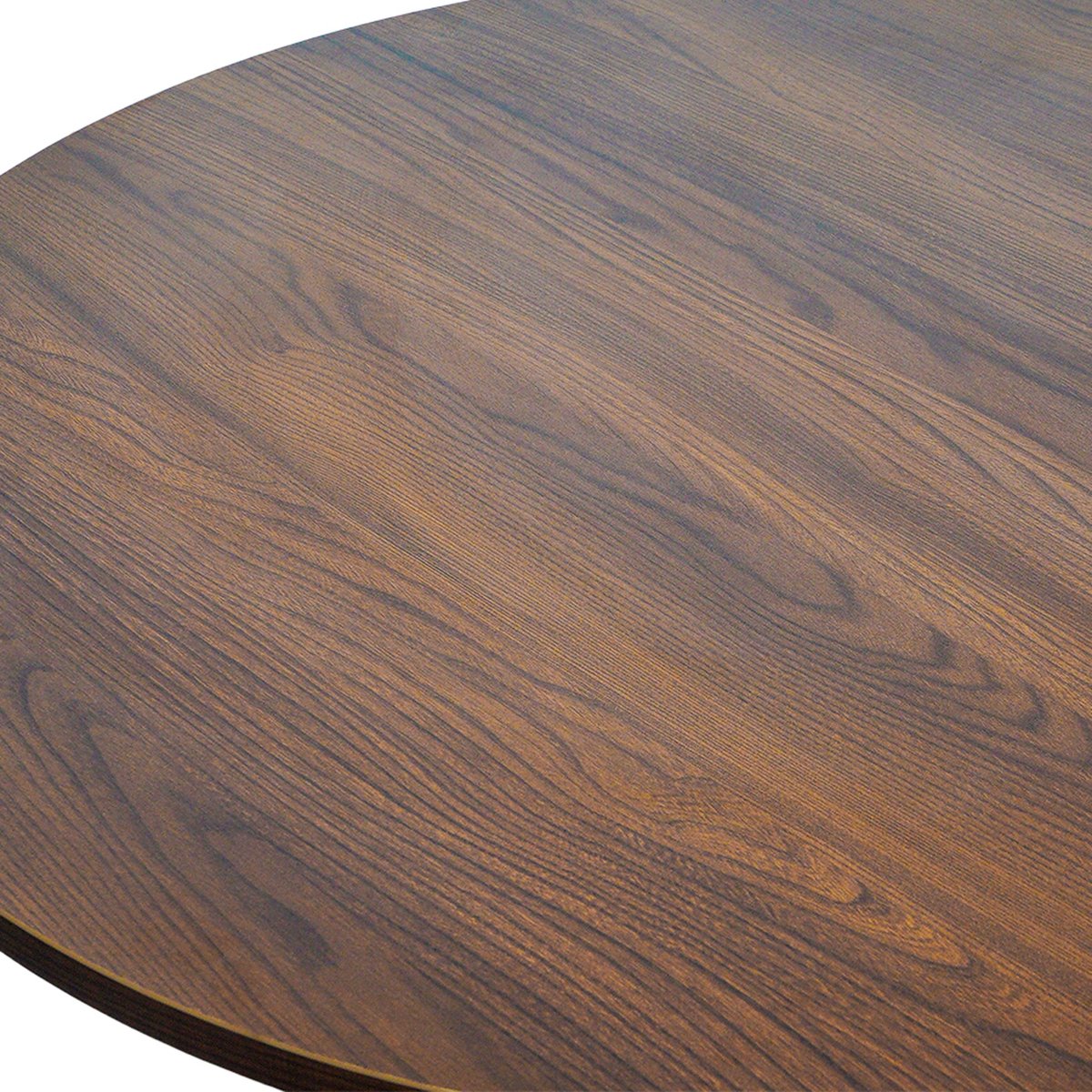 Table basse effet bois ronde 80 x 45 cm, LESLY bois foncé, OVIALA