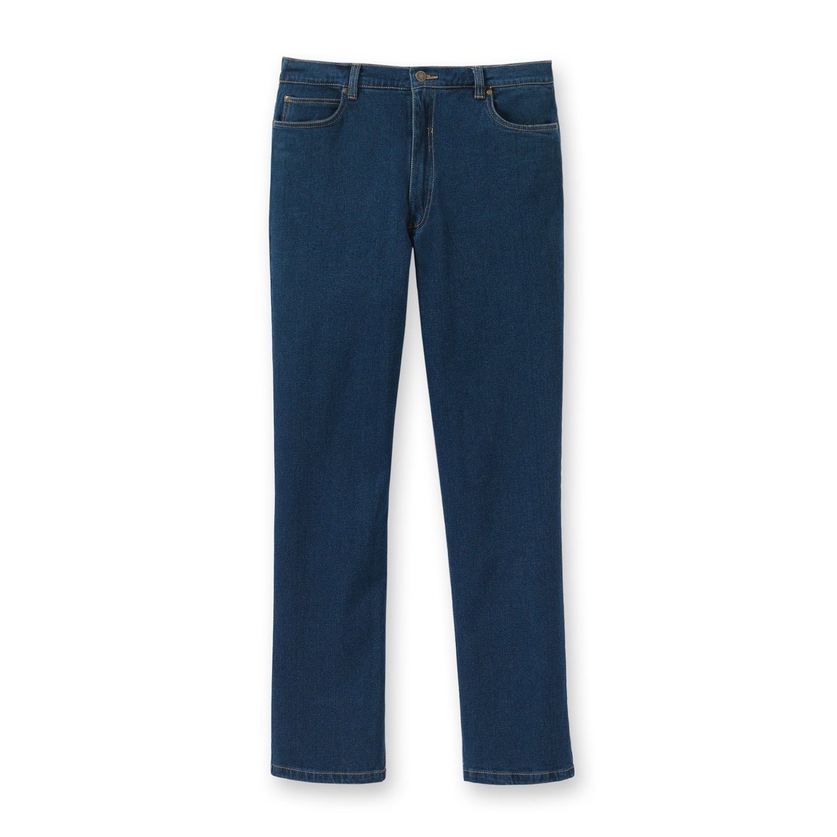 Jean droit extensible à taille élastiqué bleu, DAXON