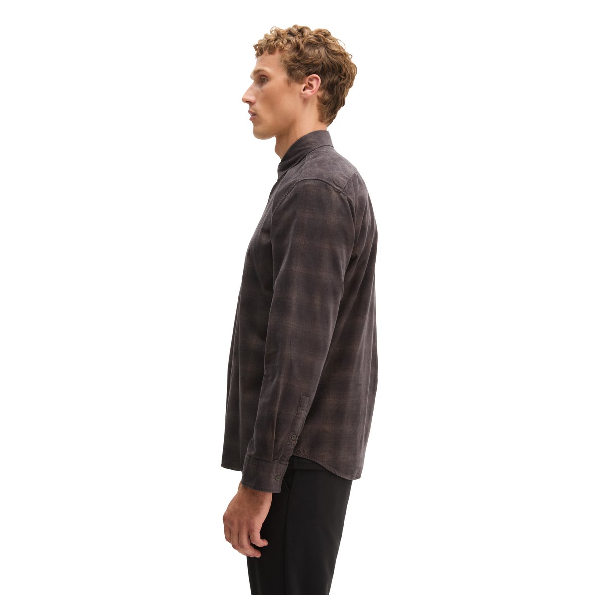 Chemise coupe classique en twill de coton bio au toucher velouté marron, MARC O'POLO