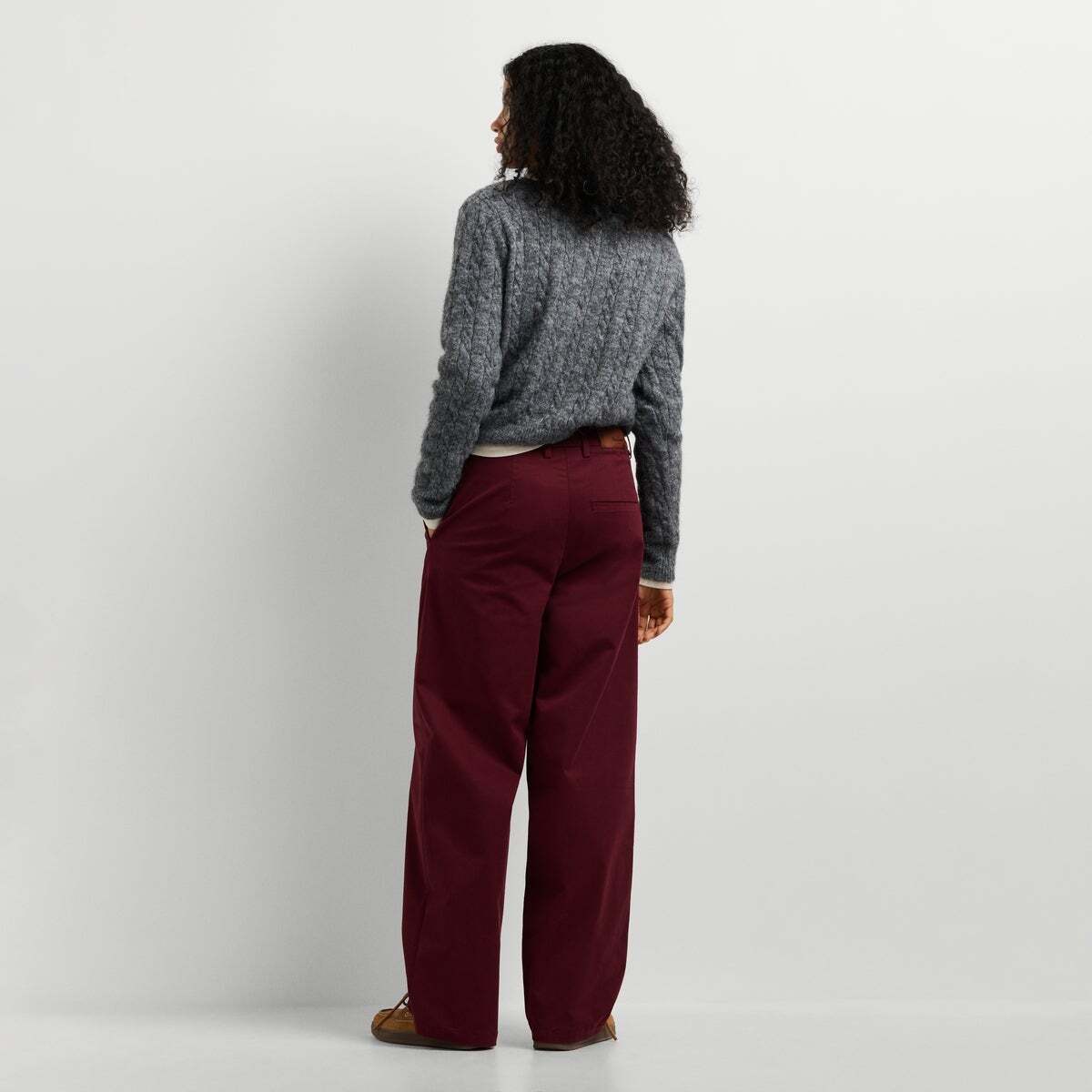 Pantalon Droit Avec Plis rouge bordeaux, PEPE JEANS