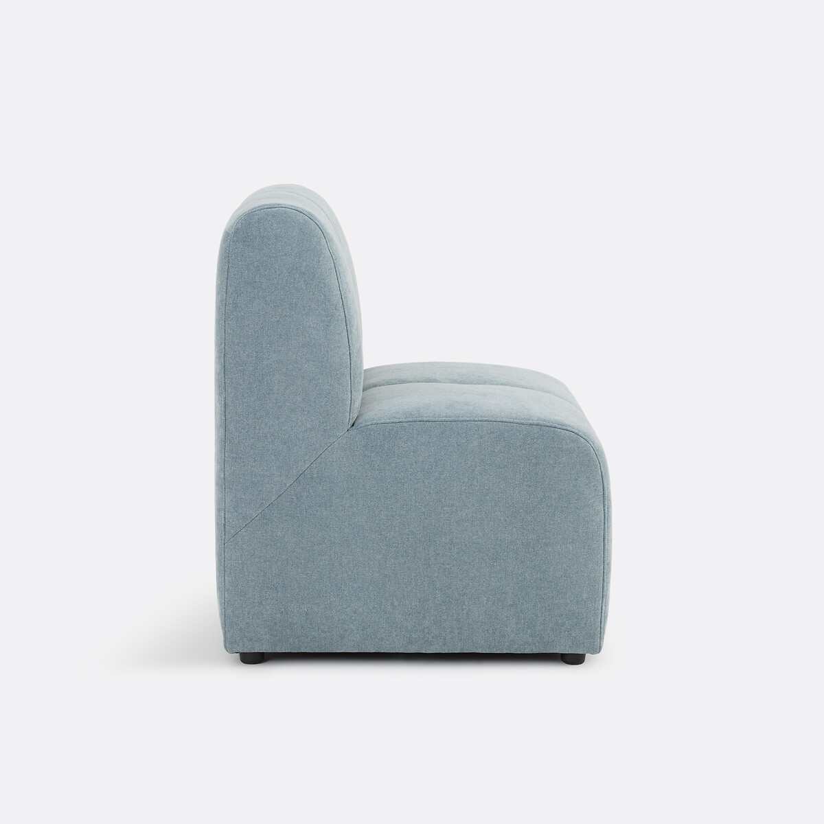 Elemento seduta modulare da tavolo, 1 posto, in ciniglia fine, ANETA blu vintage, LA REDOUTE INTERIEURS