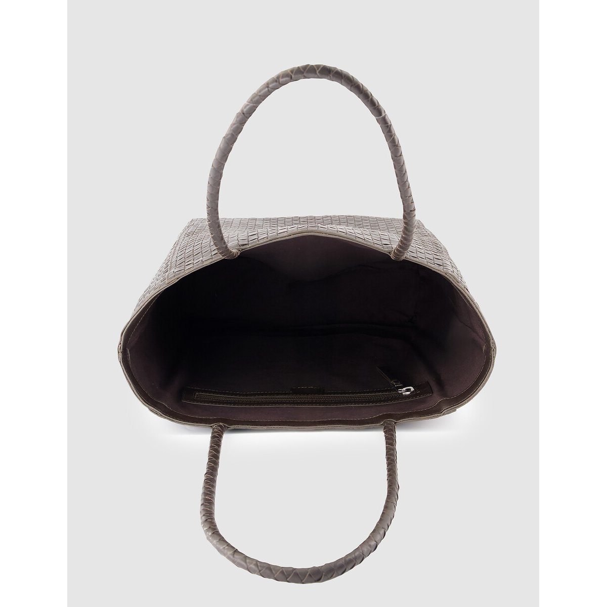 Sac tote en cuir tressé fauve, IKKS