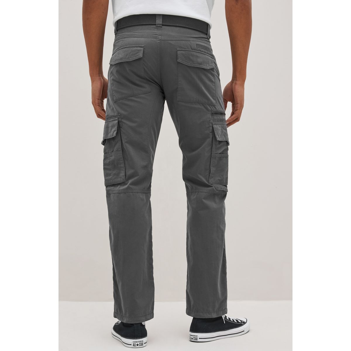 Pantalon cargo à ceinture coupe ample gris anthracite, NEXT