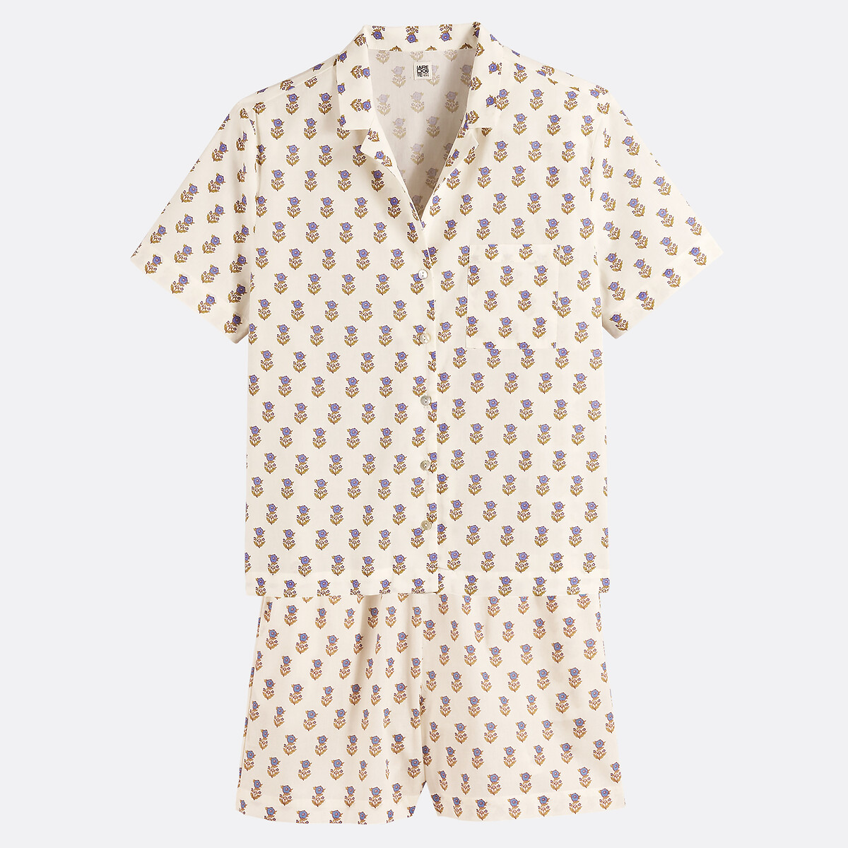 Pyjashort imprimé en coton imprimé, LA REDOUTE COLLECTIONS