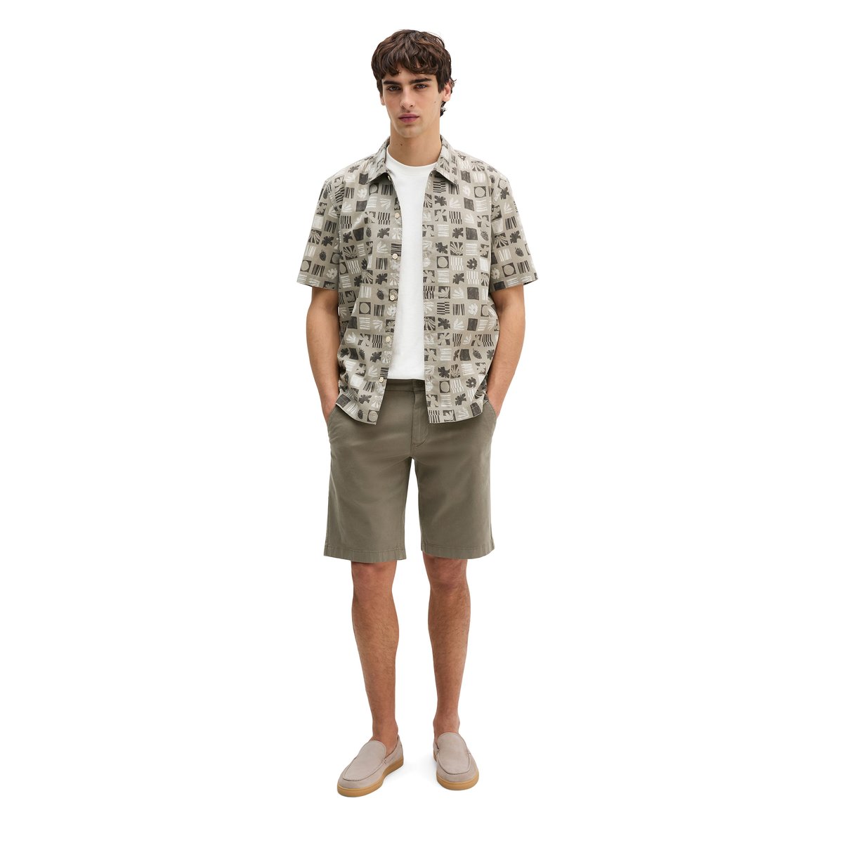 Chemise regular en popeline de coton bio marron, MARC O'POLO