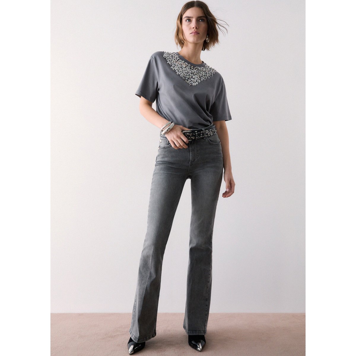 Jean bootcut denim gris, LIU JO