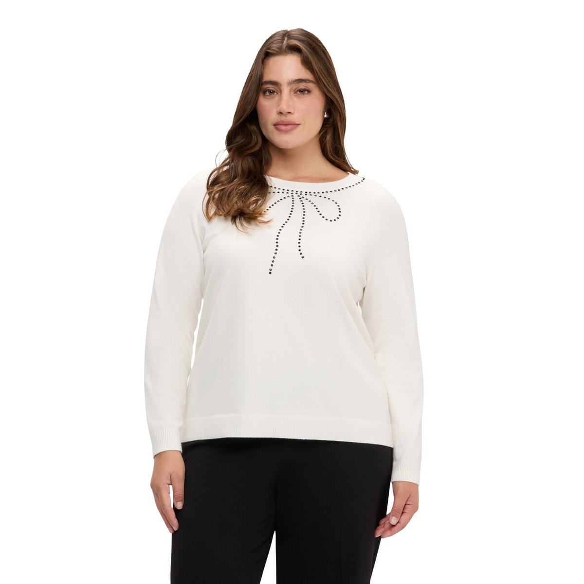 Pull col rond avec nœud blanc, FIORELLA RUBINO
