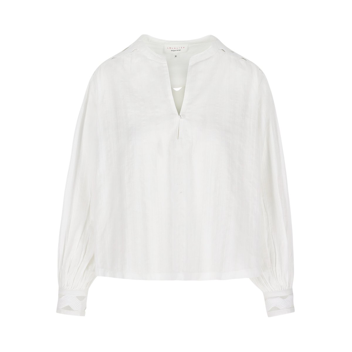 Blouse fluide manches volumineuses blanc, LOLALIZA
