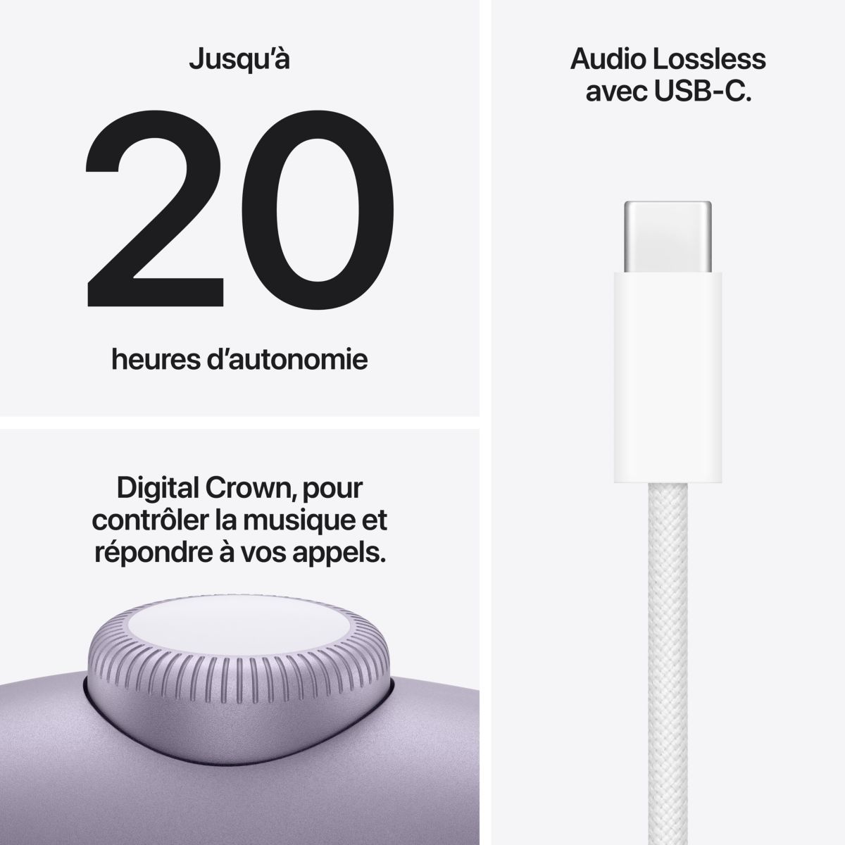 Casque AirPods Max 2 Mauve - Réduction de bruit active, charge USB-C couleur unique, APPLE