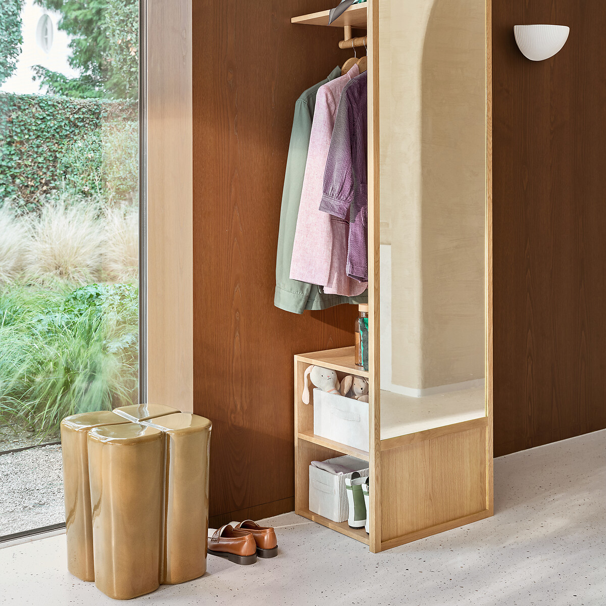 Veloudo Foldable Corduroy Basket ecru , LA REDOUTE INTERIEURS