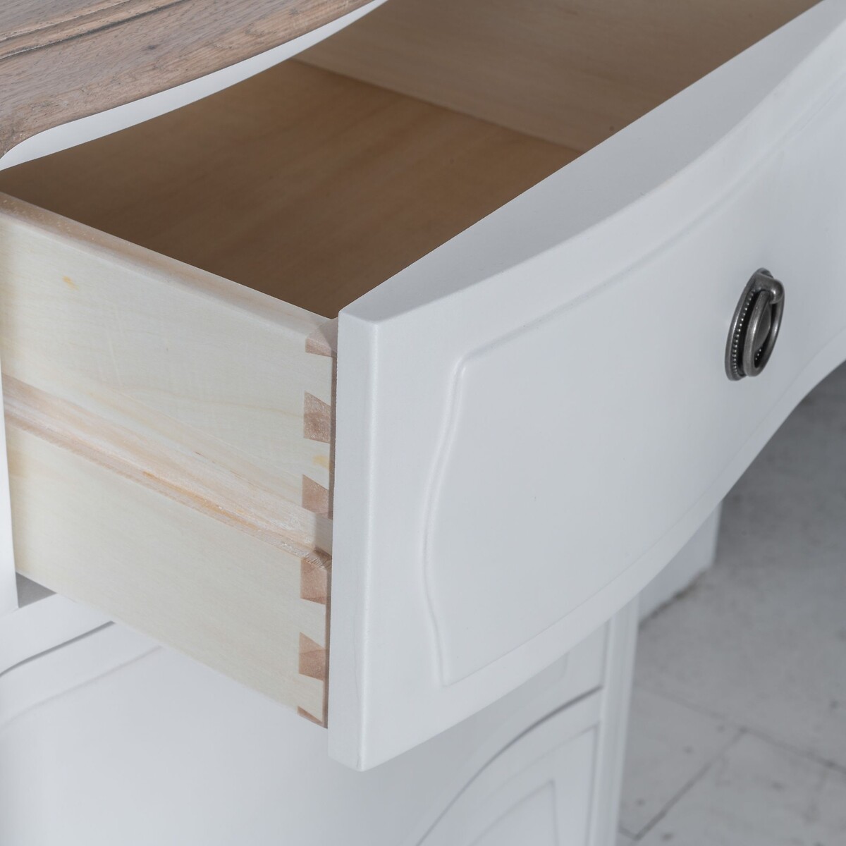 Amelie French-Style 5 Drawer Small Chest grey white , WILLIS & GAMBIER