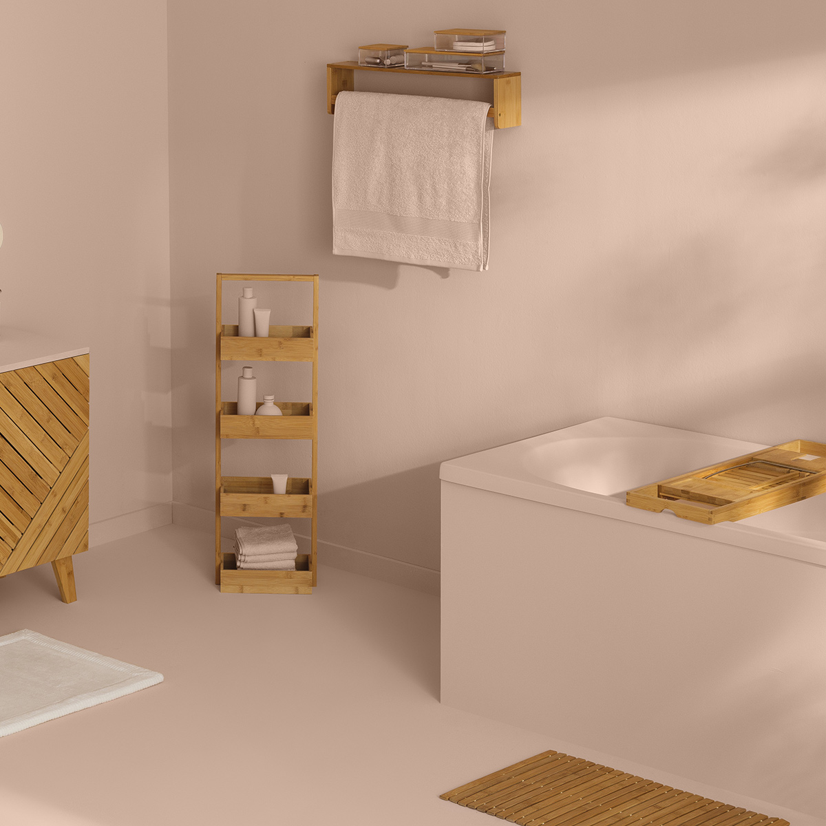 Desserte 4 niveaux beige, 5FIVE SIMPLY SMART