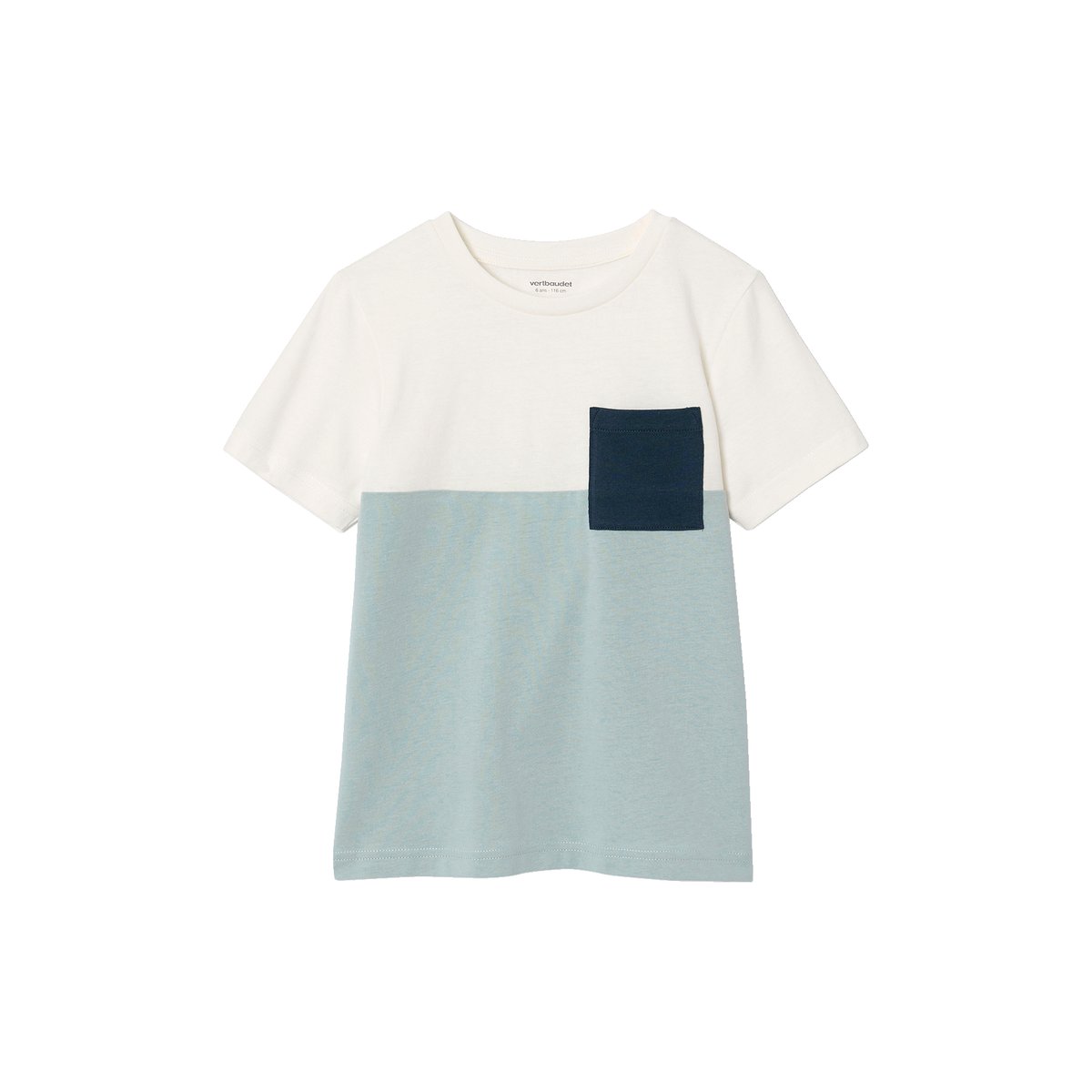 T-shirt coloblock manches courtes menthe, VERTBAUDET