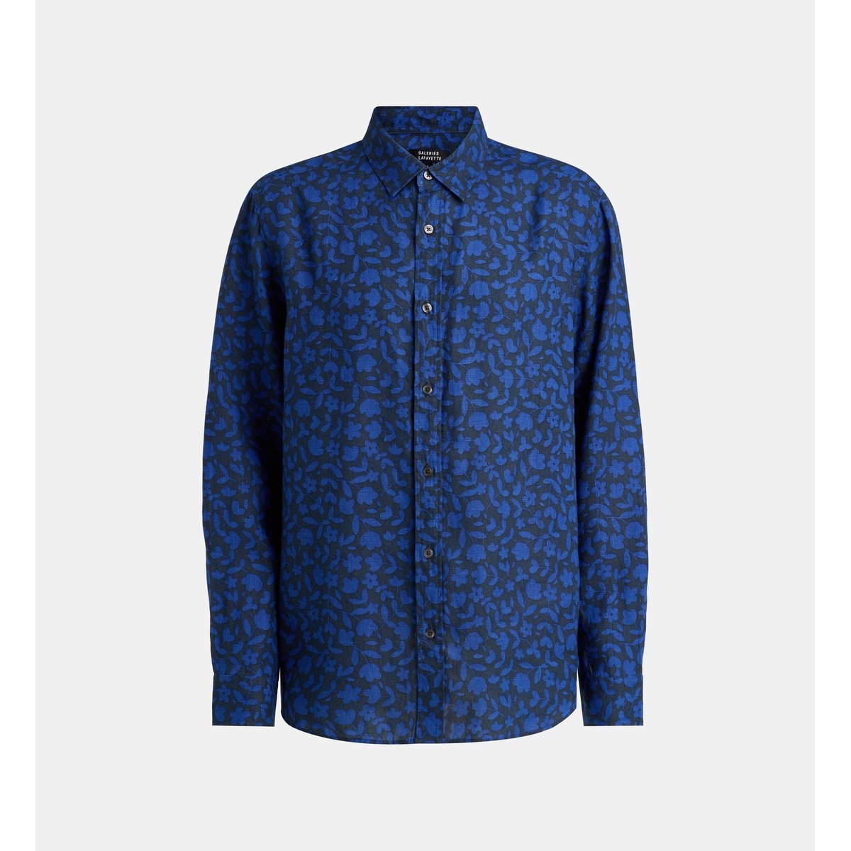 Chemise droite tilinpri fleurs lin bleu, GALERIES LAFAYETTE