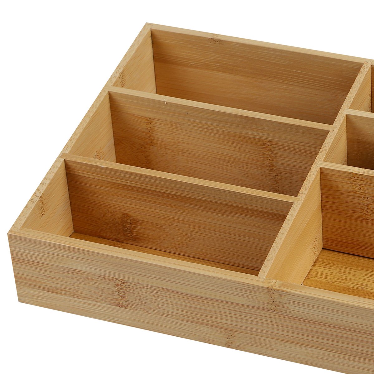 Organiseur rangement maquillage en bambou 9 compartiments bois, WADIGA