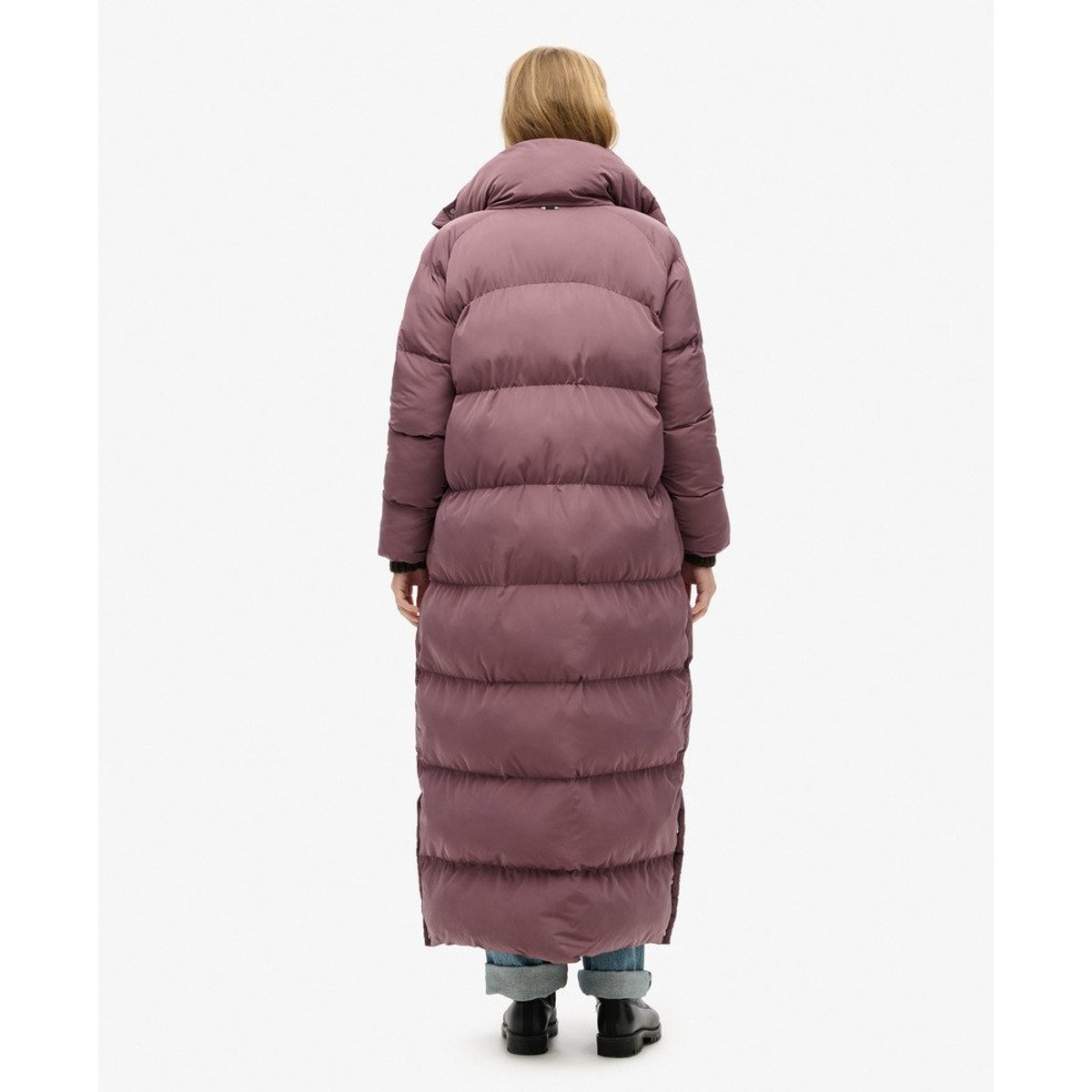 Doudoune longue violet silex, SUPERDRY