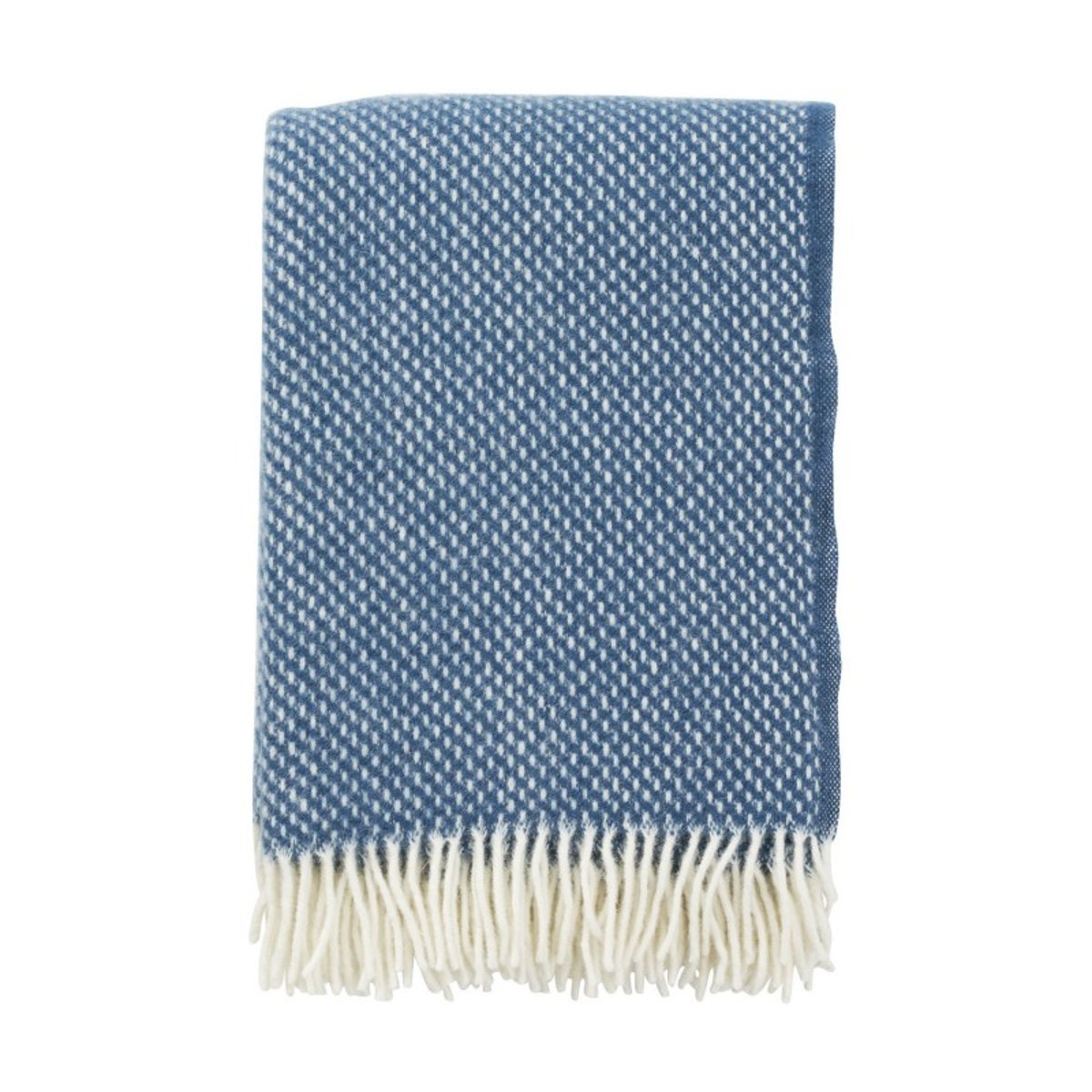 Plaid laine agneau  PREPPY bleu, KLIPPAN