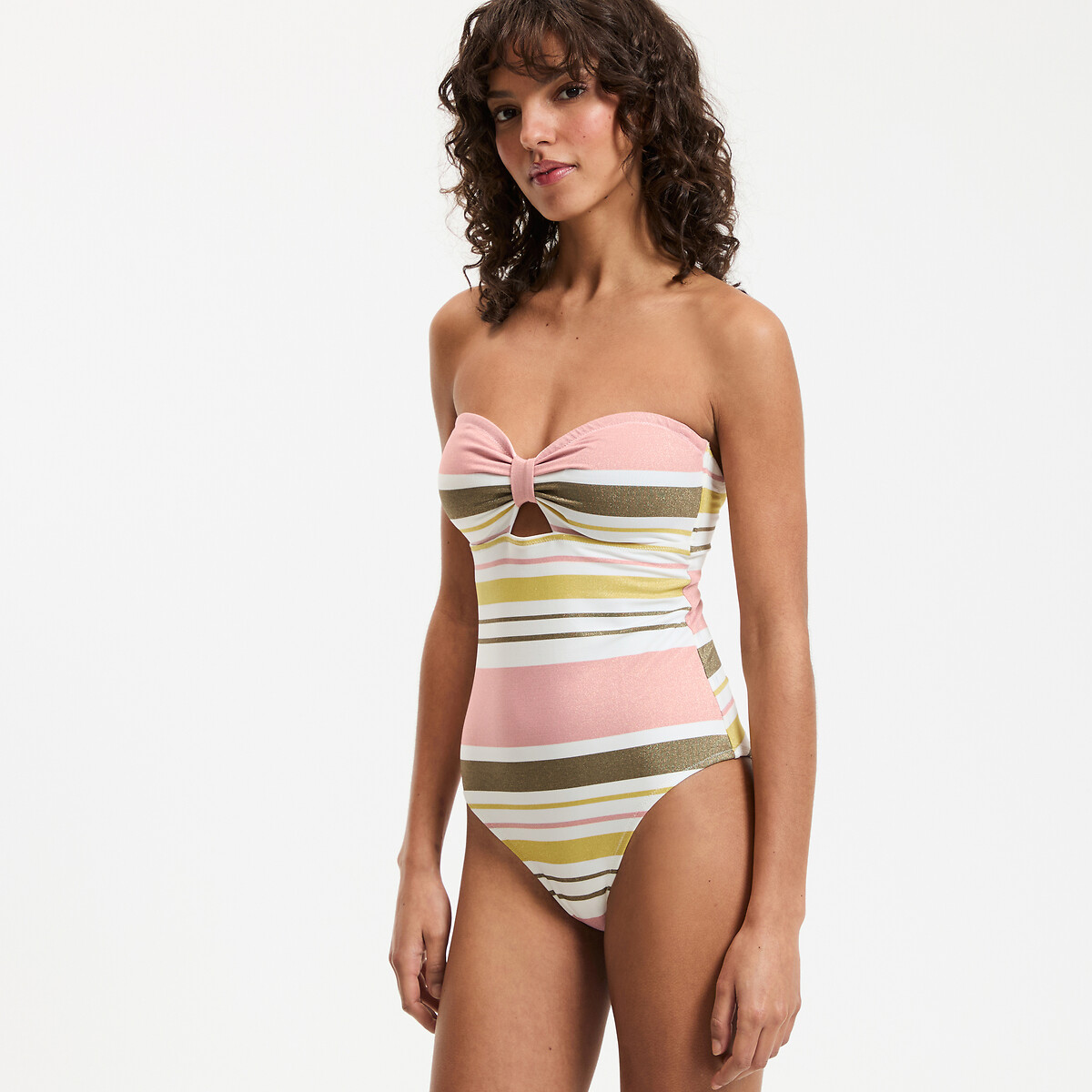 Badpak, strapless, veelkleurige strepen multicolor gestreept, ANNE WEYBURN