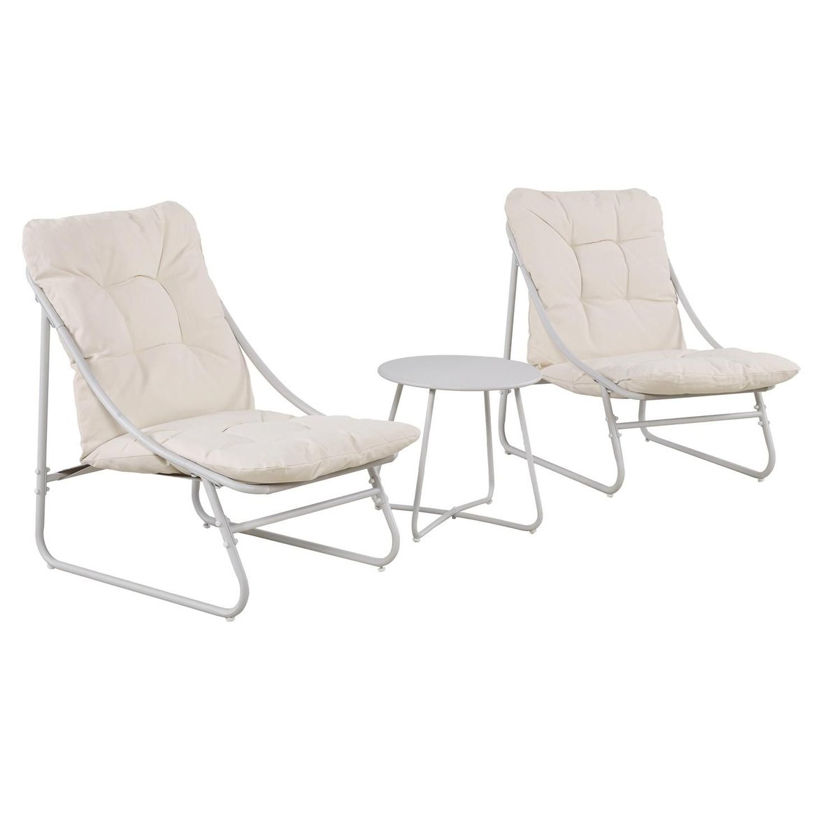 Salon de jardin en acier 2 places ANTIBES beige, THE HOME DECO FACTORY