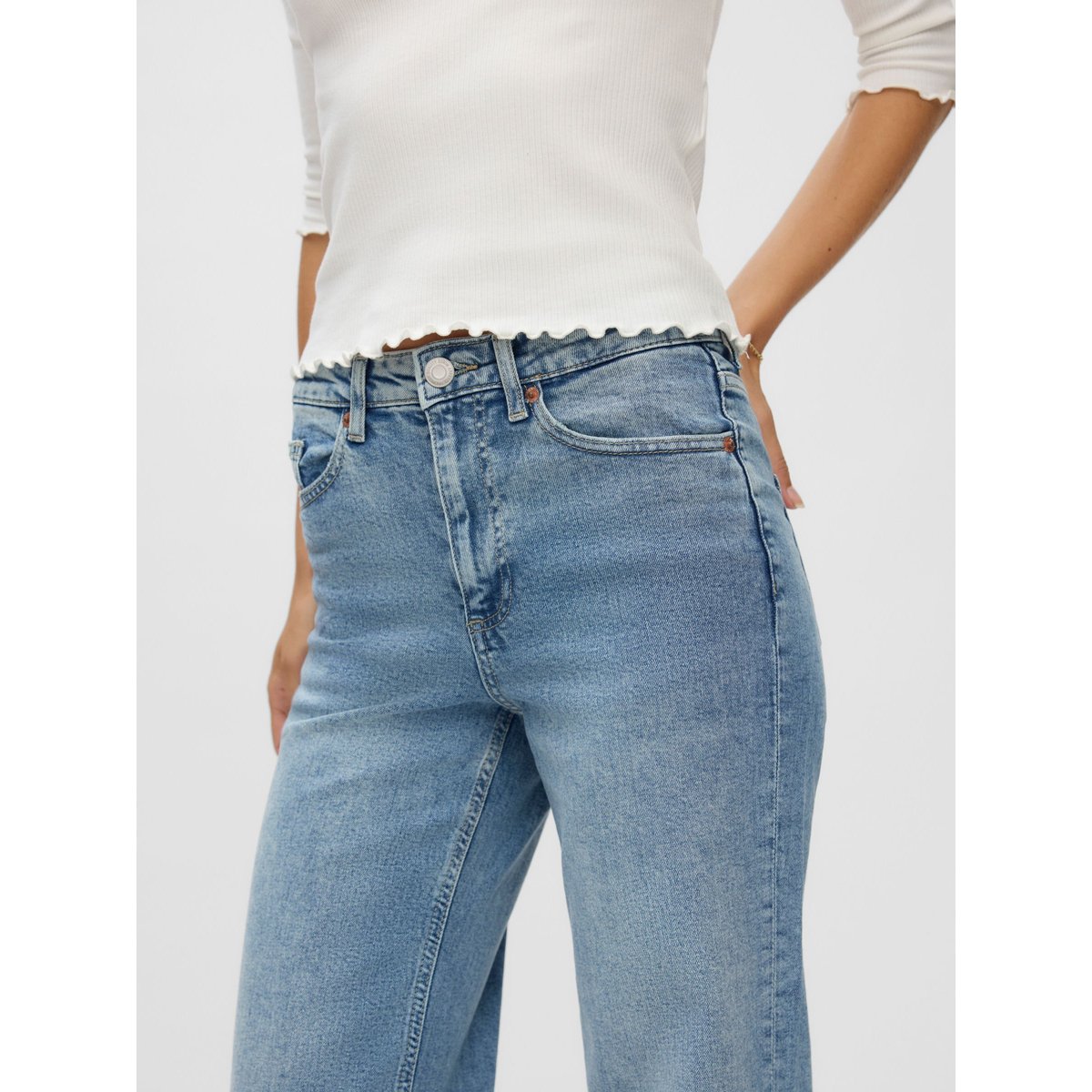 Jean À Coupe Large light blue denim, VERO MODA