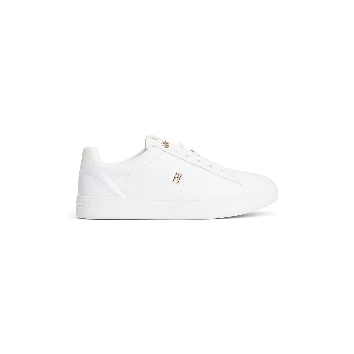 Court Elevated Leather Trainers white, TOMMY JEANS