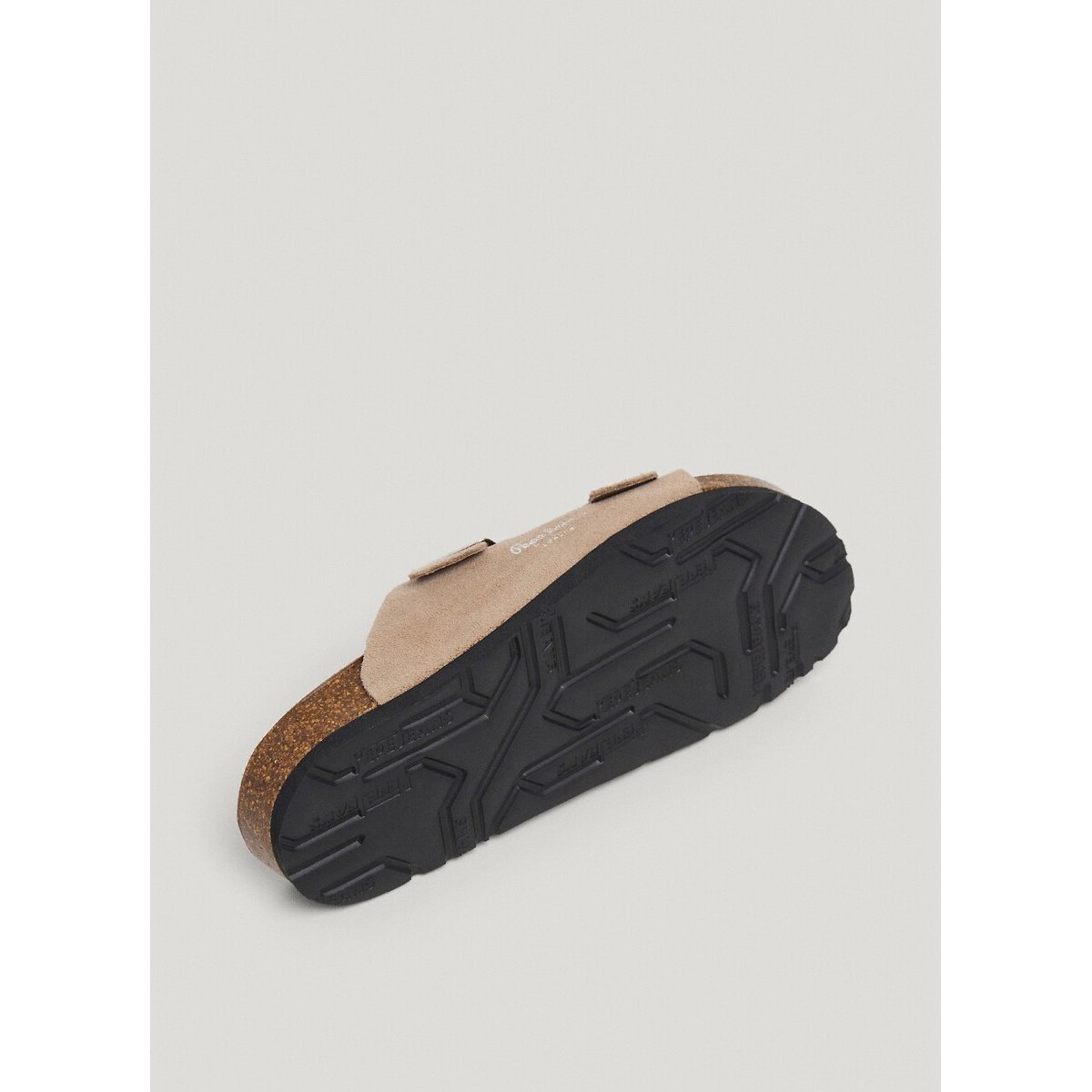 Doppelte Riemchenpantoletten Oban Suede beige, PEPE JEANS