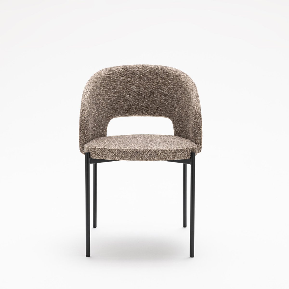 Lot de 2 chaises en tissu et métal- SOREN marron chiné, DRAWER