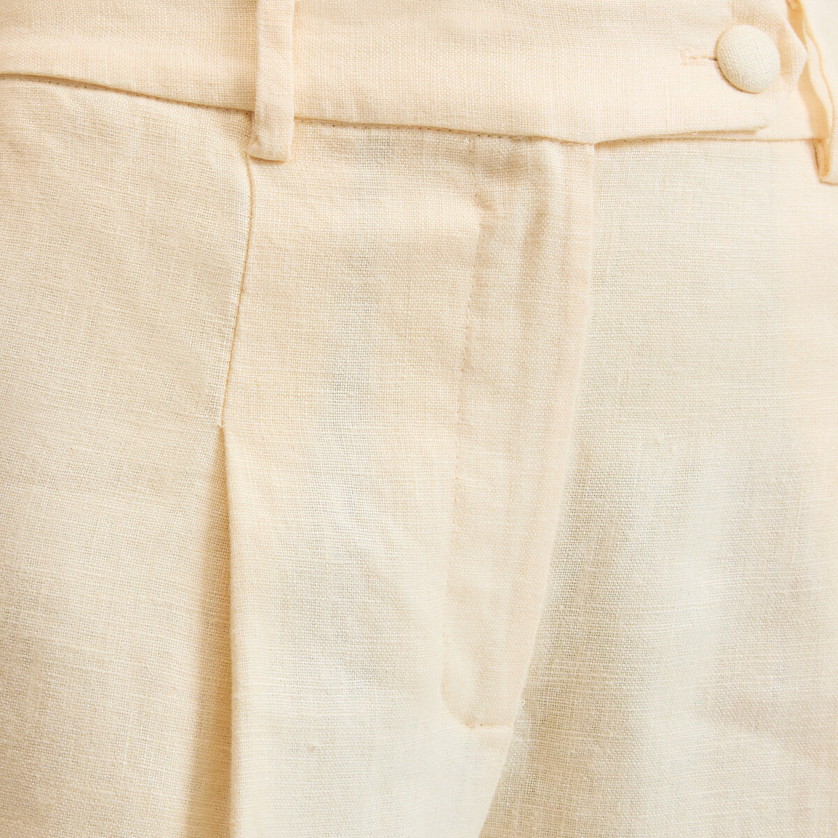 Pantalon large à pinces en lin jaune pastel, LA REDOUTE COLLECTIONS