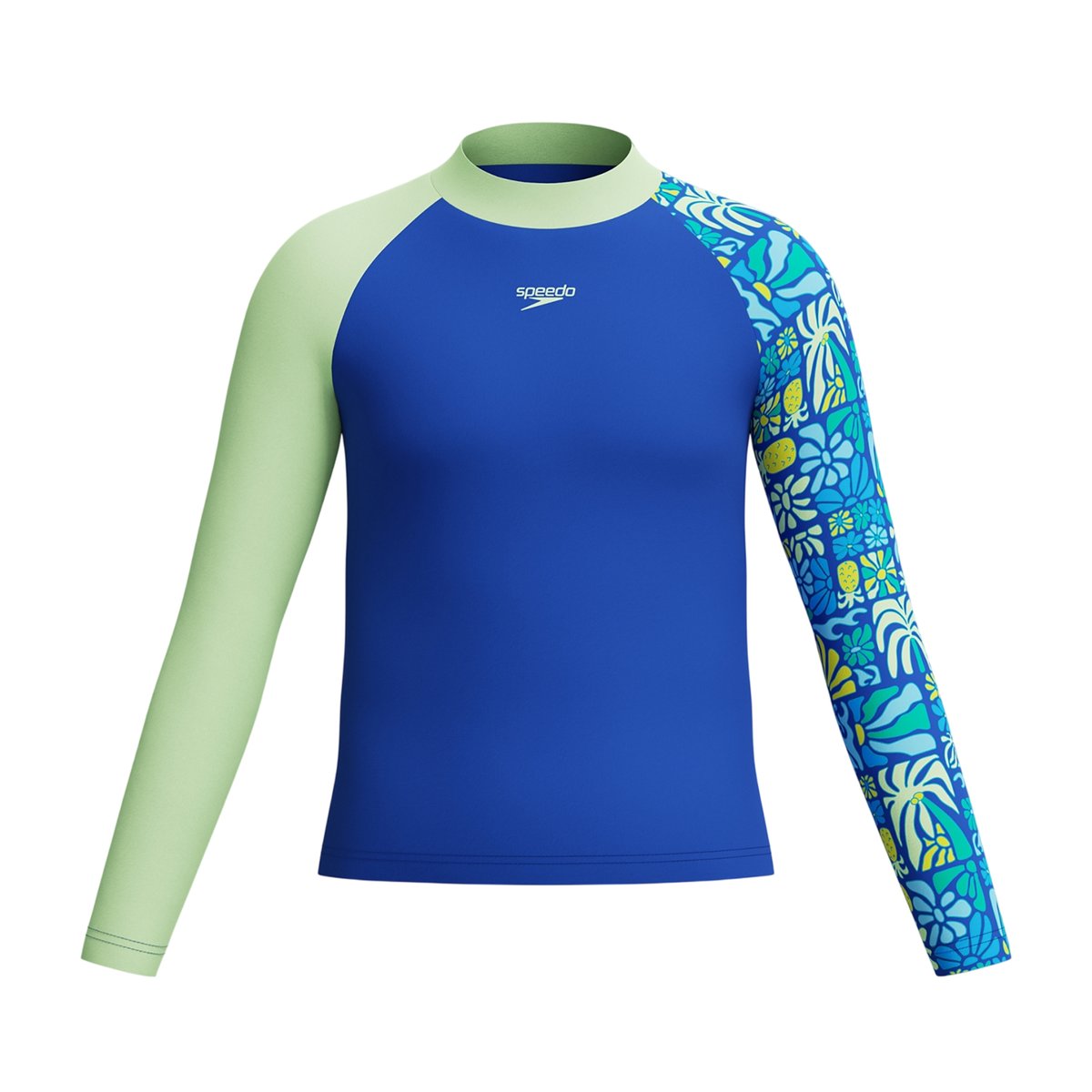 Haut de bain anti-irritation manches longues motif/style imprimé bleu, SPEEDO