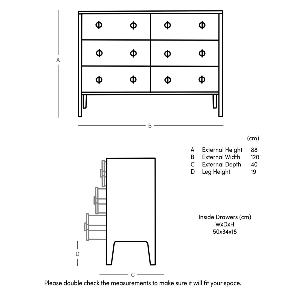 Morse Mango Wood 6 Drawer Chest Of Drawers dark brown, SWOON