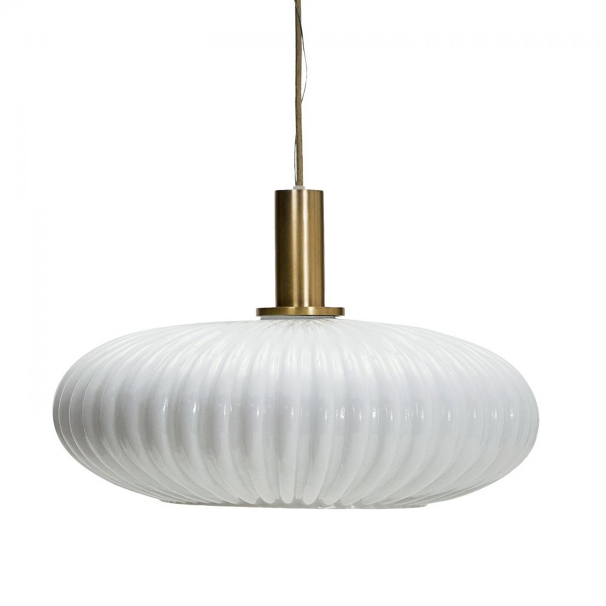 Suspension en verre Fort finition en laiton antique, blanc cassé, HOUSE DOCTOR