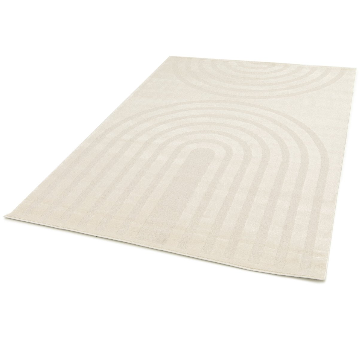 Tapis doux et confortable et graphique ARCH beige sable, AFK LIVING