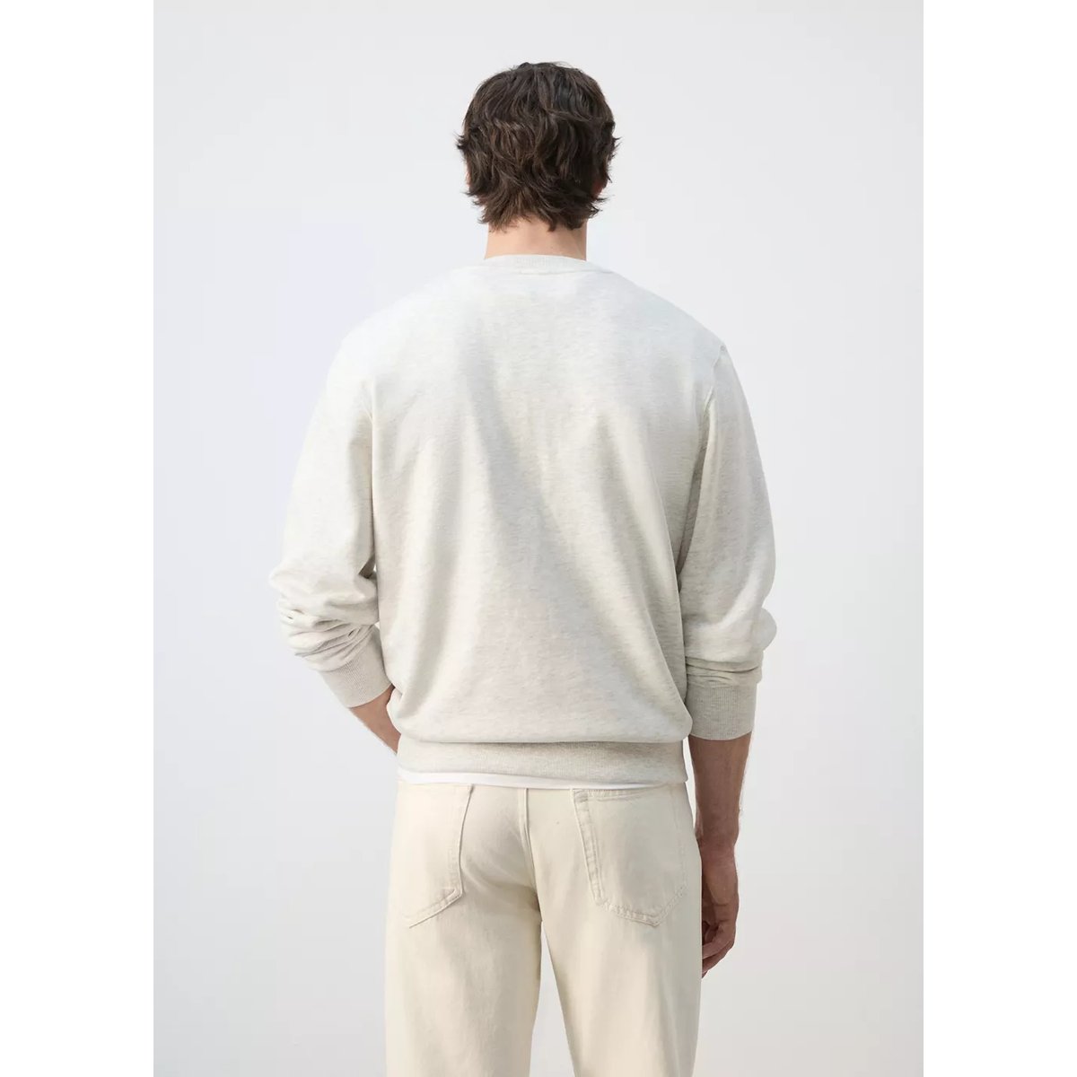 Sweat-shirt polo 100 % coton gris, MANGO MAN