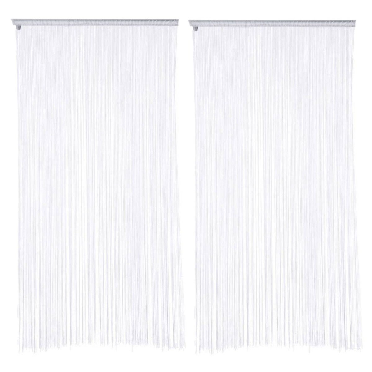 Lot de 2 rideaux fils décoratifs blanc, TOILINUX