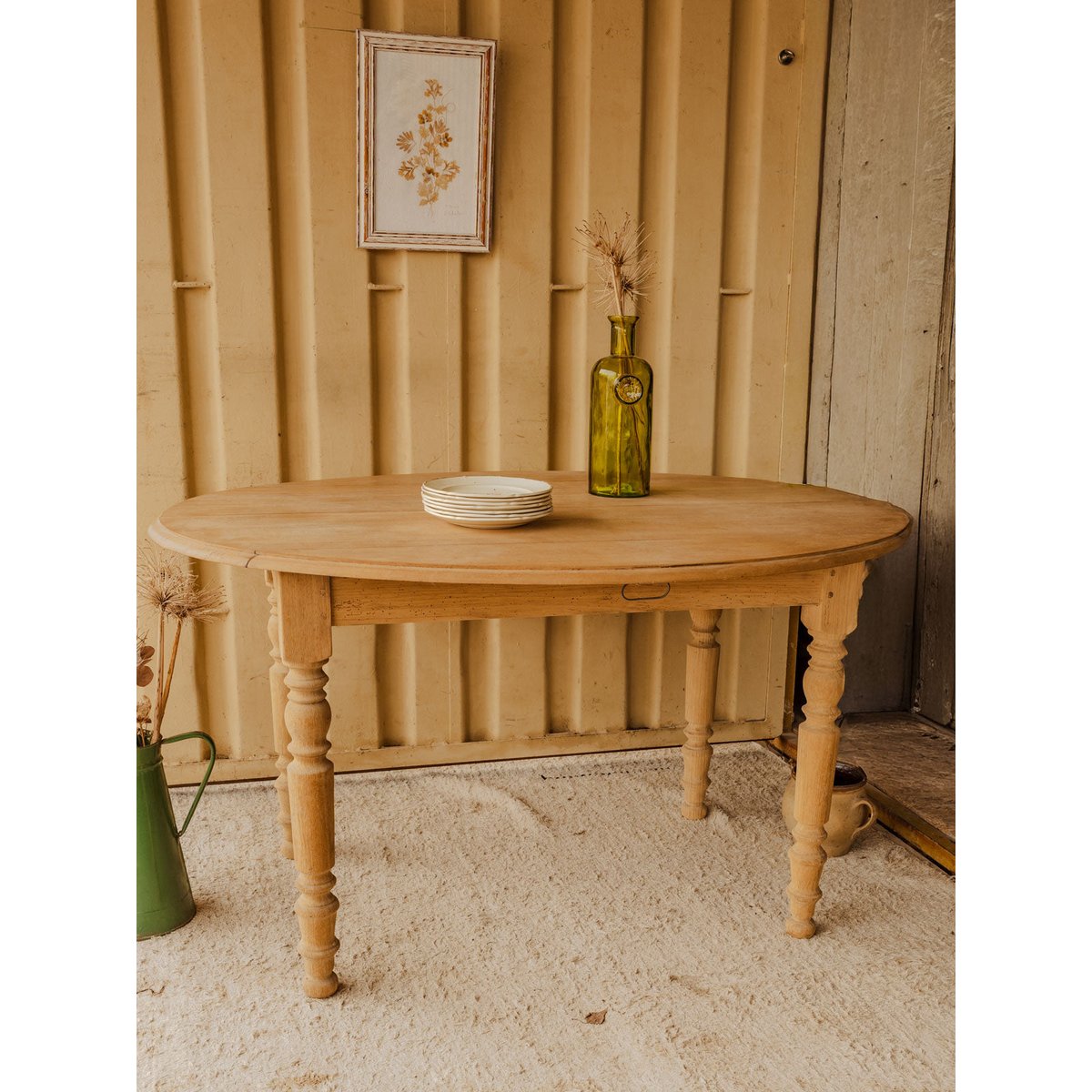 Table à manger ovale en bois Romy N°1551 - Bon état bois clair, DEBONGOUT