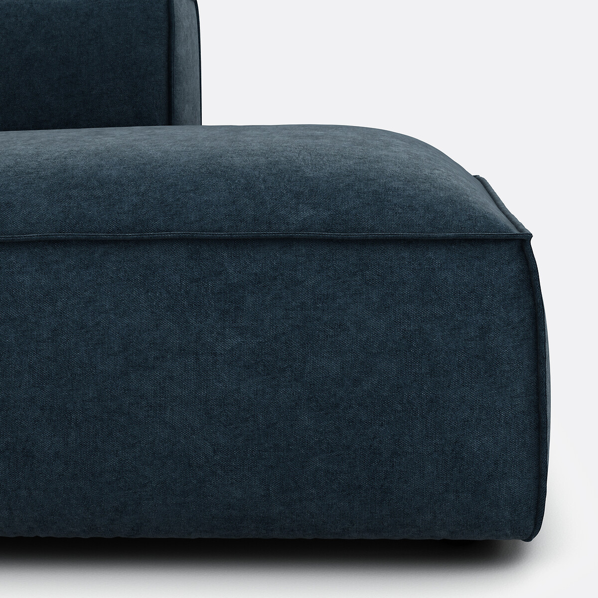 Canapé modulable d'angle gauche, en velours texturé, SEVEN bleu de prusse, LA REDOUTE INTERIEURS
