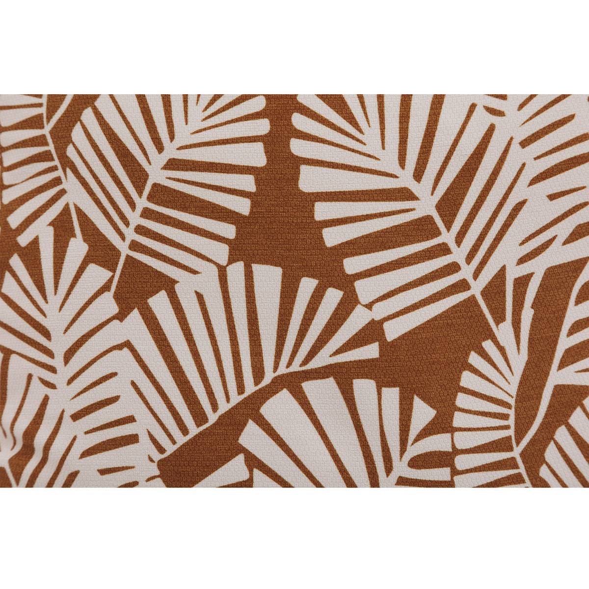 Coussin déco d'extérieur imprimé déhoussable FYLIE marron, HESPERIDE