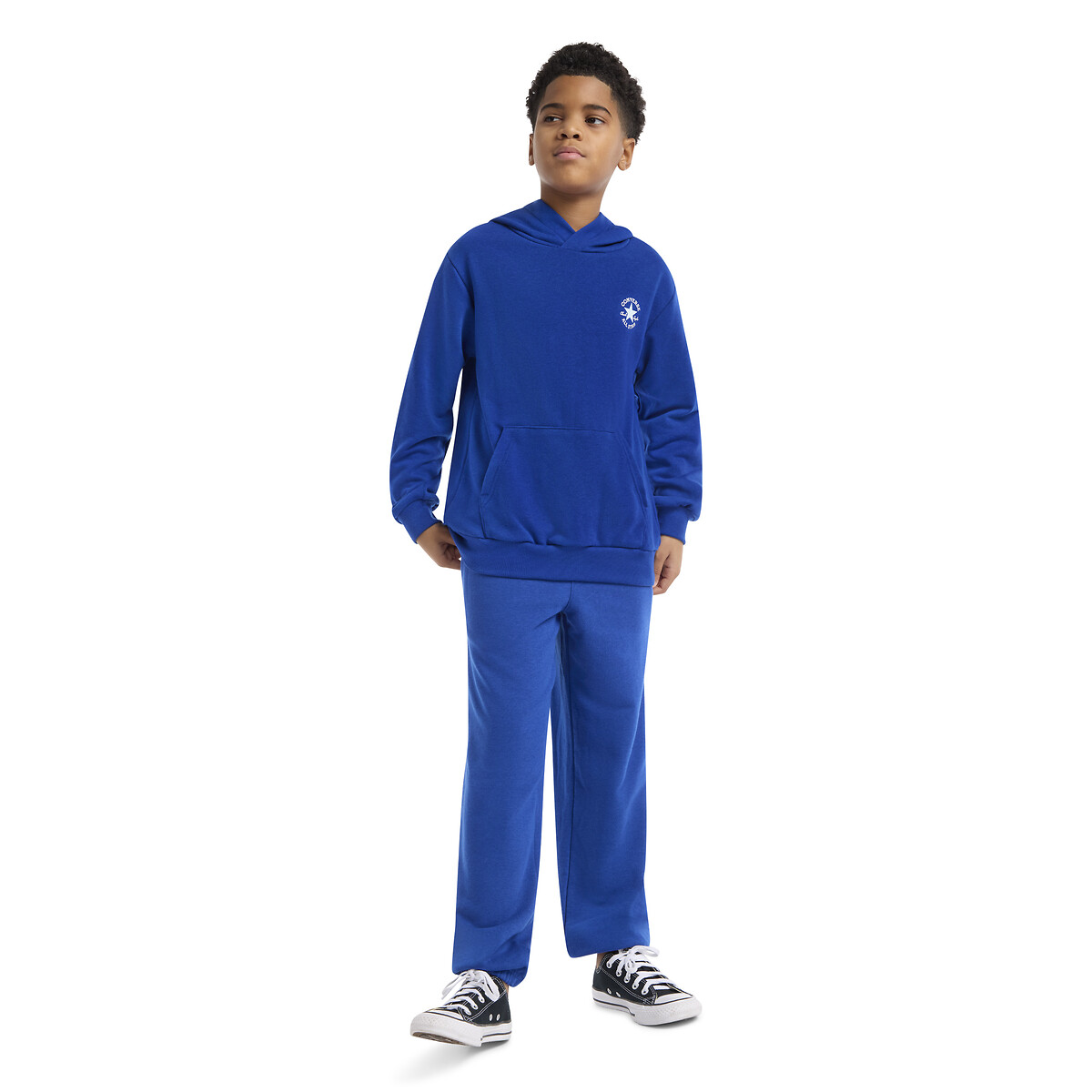 Sweat à capuche en molleton léger bleu, CONVERSE