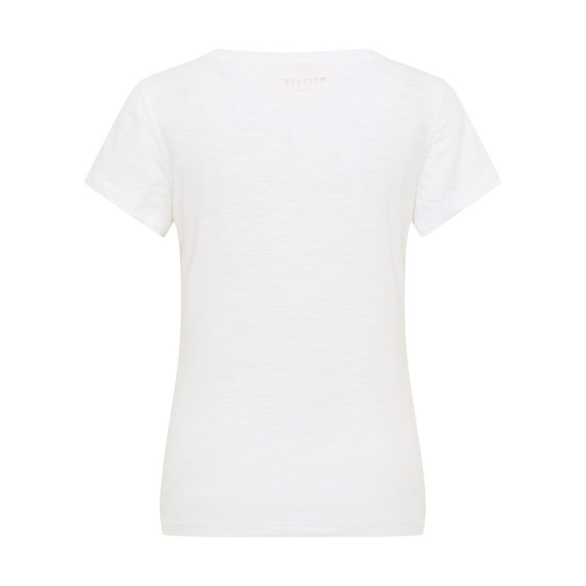 T-shirt en coton blanc uni avec un col rond et des manches courtes blanc, MUSTANG