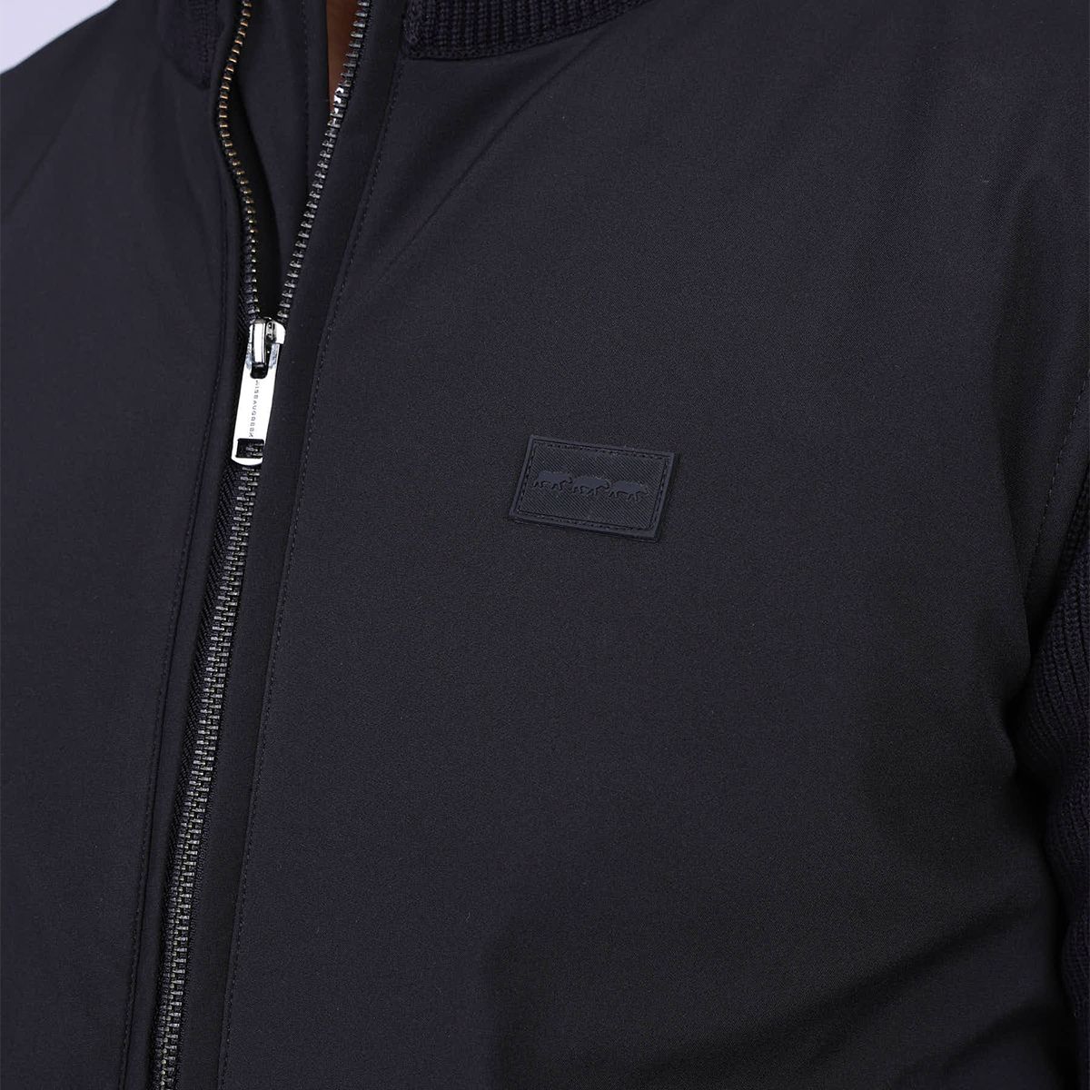 Cardigan bi-matière Hector noir, MISE AU GREEN