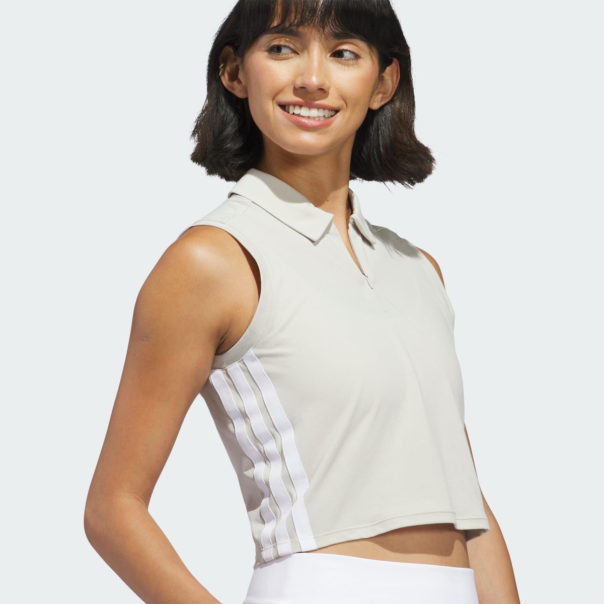 Polo Beyond The Course Crop Twistknit Polo Beyond The Course Crop Twistknit beige, adidas Performance